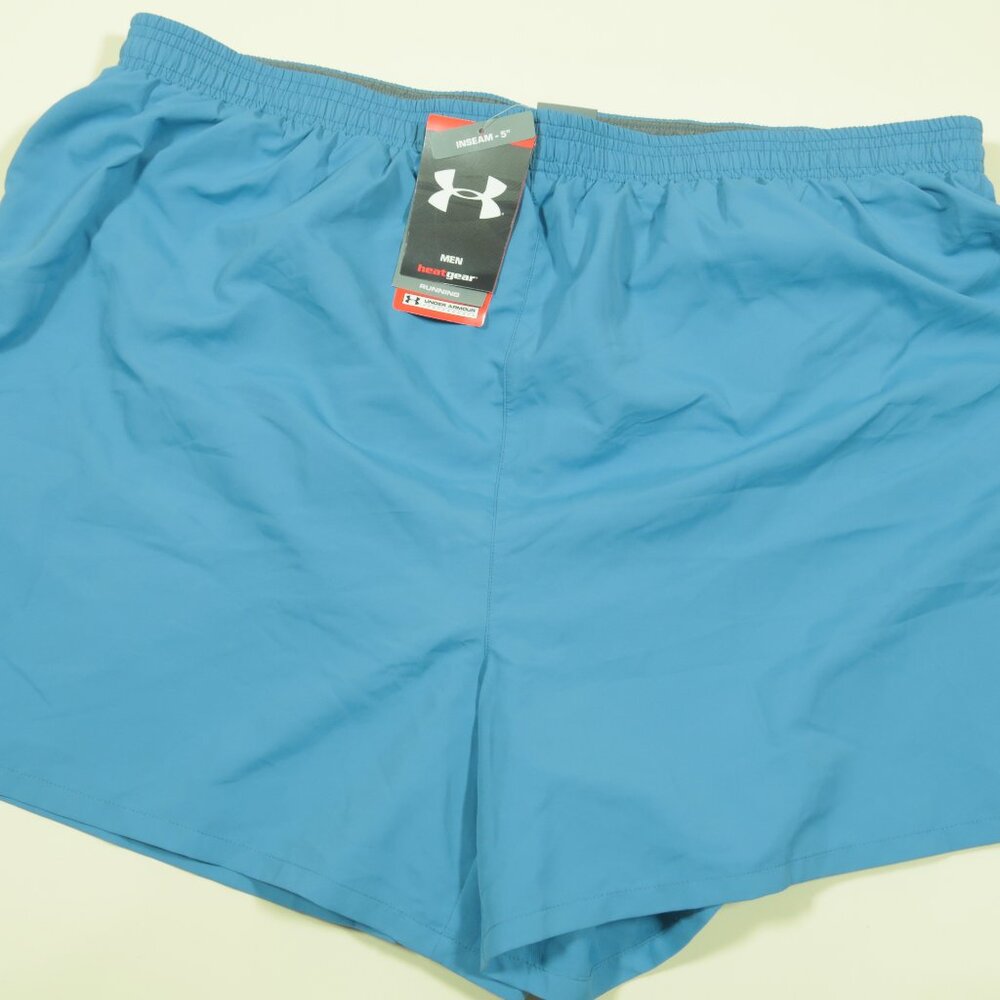 Under Armour Running Shorts Mens 2XL Blue Lined 5" Inseam New